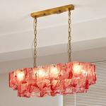 Thalivra Linear Murano-Style Glass Chandelier — detail view 4