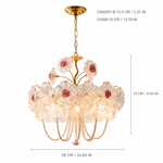Floracene Arbor Murano-Style Glass Chandelier — detail view 6