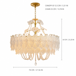 Sylvarenne Leaf Murano-Style Glass Chandelier — detail view 5