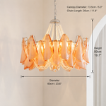 Nacressa Petal Murano-Style Glass Chandelier — detail view 8