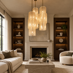 Varenzo Column Murano-Style Glass Chandelier — detail view 2