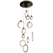 Savoy Crystal Cluster 12 Rings Staircase Chandelier
