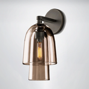 Madera Amber Glass Flute Sconce