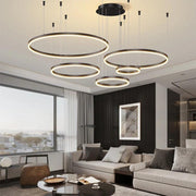 Grandeur Multi Rings Black Chandelier