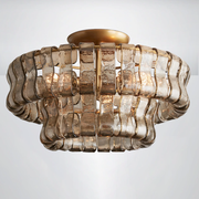 Callista 2-Tier Glass Round Flushmount Ceiling light 18