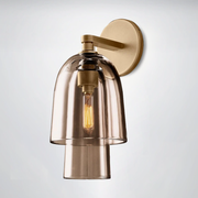 Madera Amber Glass Flute Sconce