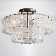 Callista 2-Tier Glass Round Flushmount Ceiling light 18