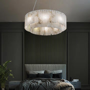 Orion Alabaster 2 tier Round Art Chandelier