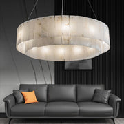 Orion Alabaster 2 tier Round Art Chandelier