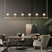 Meridian Cristal Linear Chandelier Smoke 60