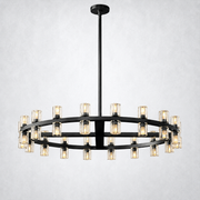 Marlowe Crystal Shades Round Chandelier 36