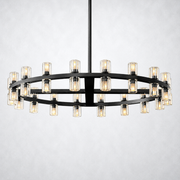 Marlowe Crystal Shades Round Chandelier 36