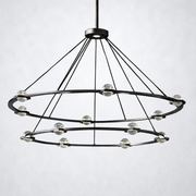 Dorian Crystal Ball 2-Tier Round Chandelier 60