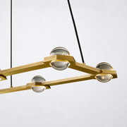 Dorian Crystal Ball Rectangular Chandelier 72