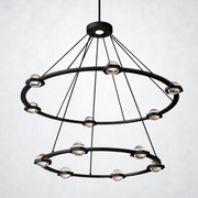 Dorian Crystal Ball 2-Tier Round Chandelier 48