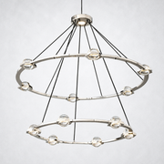 Dorian Crystal Ball 2-Tier Round Chandelier 48