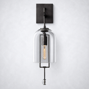 Vesper Brass Small Wall Sconce Glass Shade