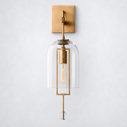 Vesper Brass Small Wall Sconce Glass Shade