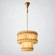 Sorella Alabaster Round Tiered Chandelier 22
