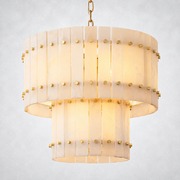 Sorella Alabaster Round Tiered Chandelier 22