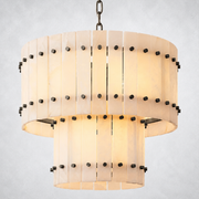 Sorella Alabaster Round Tiered Chandelier 22