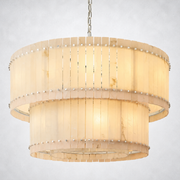 Sorella Alabaster Round Tiered Chandelier 48