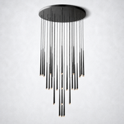 Aurelia Shower Round Tapered Tubular Chandelier 48