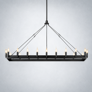 Halo Vintage Candelabra Rectangular Chandelier