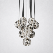 Meridian Clear Crystal Cluster Chandelier 14