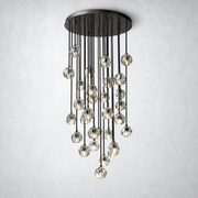 Meridian Clear Crystal Cluster Chandelier 30