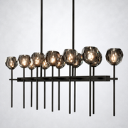 Meridian Cristal Double Linear Smoke Chandelier 60