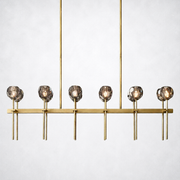 Meridian Cristal Double Linear Smoke Chandelier 60