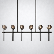 Meridian Cristal Double Linear Smoke Chandelier 60