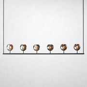 Meridian Cristal Linear Chandelier Smoke 60