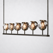 Meridian Cristal Linear Chandelier Smoke 60