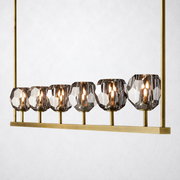 Meridian Cristal Linear Chandelier Smoke 60