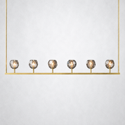 Meridian Cristal Linear Chandelier Smoke 60