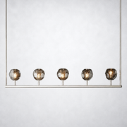 Meridian Cristal Linear Chandelier Smoke 48