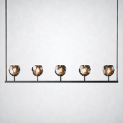 Meridian Cristal Linear Chandelier Smoke 48