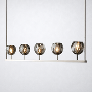 Meridian Cristal Linear Chandelier Smoke 48