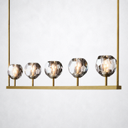 Meridian Cristal Linear Chandelier Smoke 48