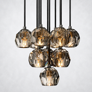 Meridian Smoke Crystal Cluster Chandelier 14