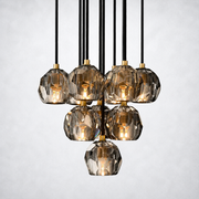 Meridian Smoke Crystal Cluster Chandelier 14