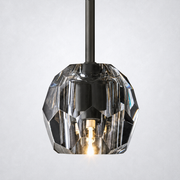 Meridian Smoke Cristal Glass Rod Pendant