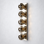 Meridian Smoke Glass Linear Wall Sconce 5-lights