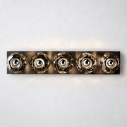 Meridian Smoke Glass Linear Wall Sconce 5-lights