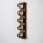 Meridian Smoke Glass Linear Wall Sconce 5-lights