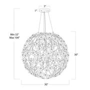 Isadora 8 Lights Spherical Chandelier 30