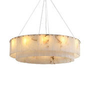 Orion Alabaster 2 tier Round Art Chandelier