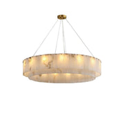 Orion Alabaster 2 tier Round Art Chandelier